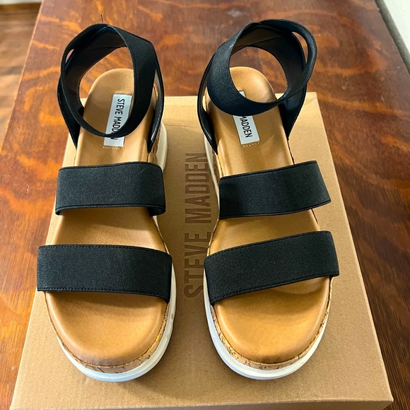 Bandi Elastic Cork Flatform Sandals - Picture 3 of 9